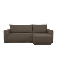 UNIVERSAL-ECKSOFA NAPI II mit Schlaffunktion, braun - Braun, Textil (246/148cm) - KONSIMO®