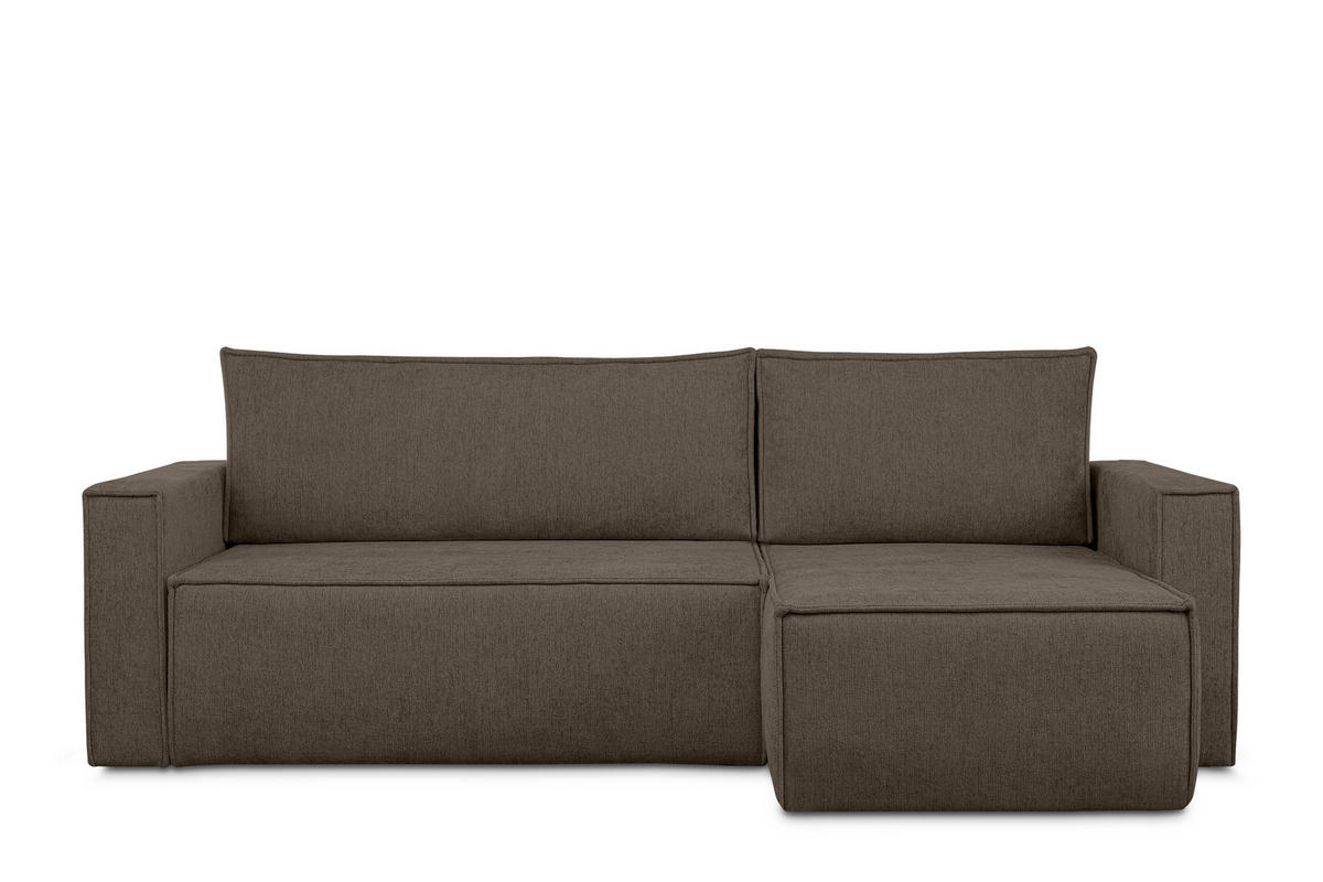 UNIVERSAL-ECKSOFA NAPI II mit Schlaffunktion, braun - Braun, Textil (246/148cm) - KONSIMO®