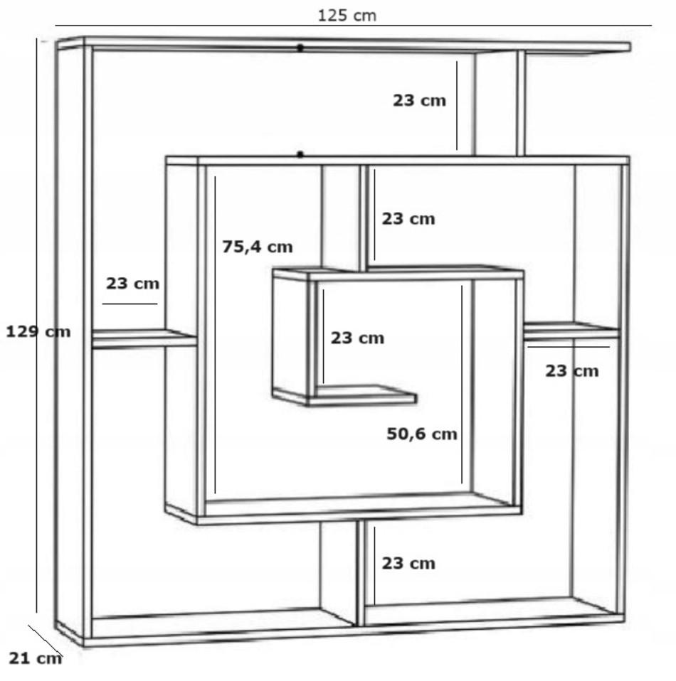 Thumbnail - Matkam Möbel Bücheregal, Weiß, Holzwerkstoff, 125x129x21 cm, Wohnzimmer, ,