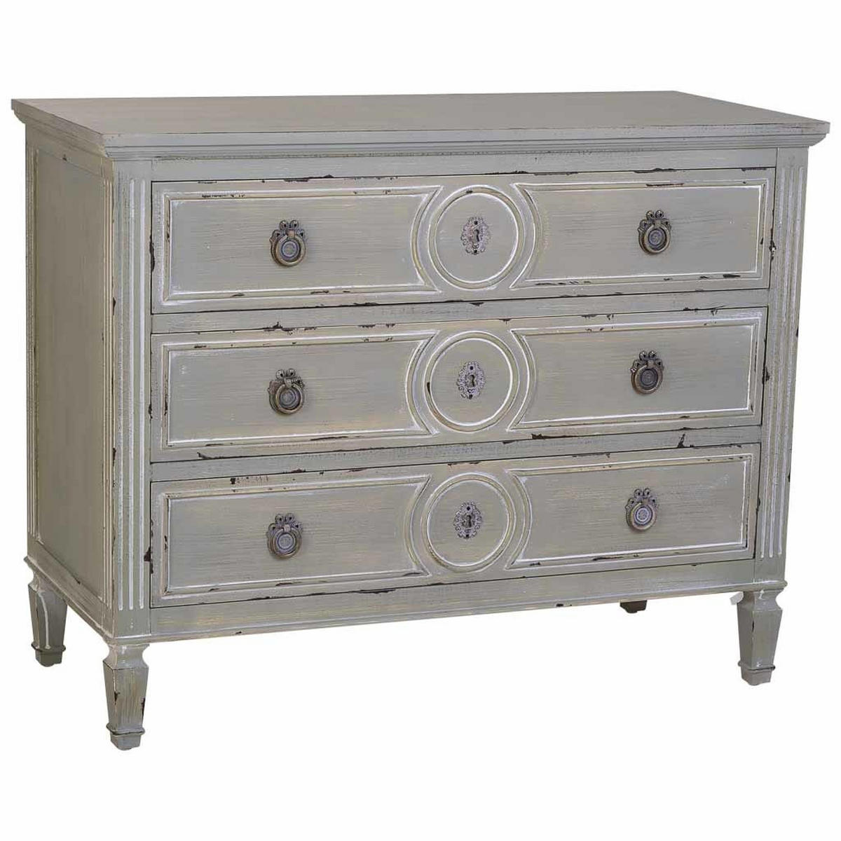 HOLZKOMMODE mit 3 Schubladen in grau 102x46x80 cm - Grau, Holz (102/80/46cm) - Wanderlust