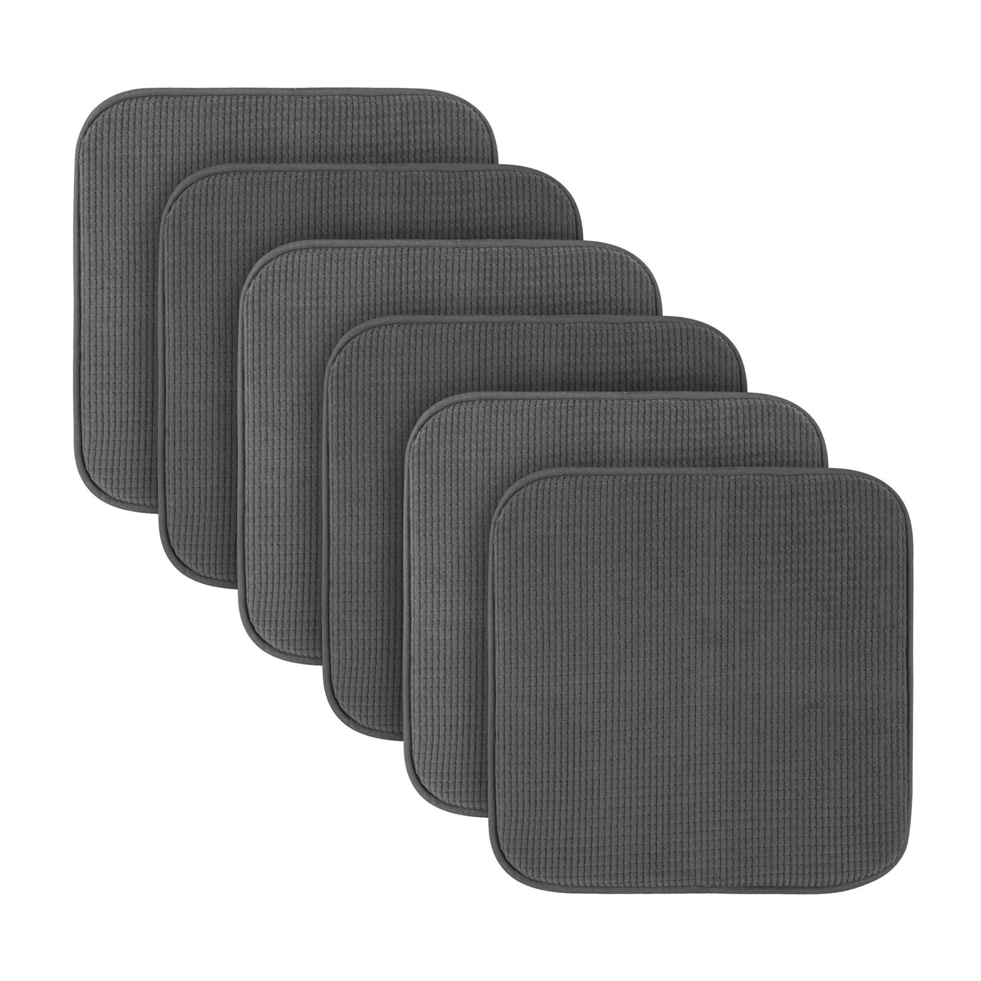 SITZKISSEN 38x38 cm Anthrazit 6er-Pack - Anthrazit, Kunststoff (38/38cm)