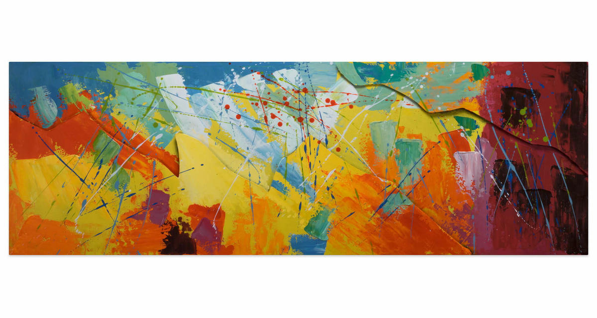 METALLBILD Bunt 144/44 cm - Multicolor, Metall (6.9/44cm) - KUNSTLOFT