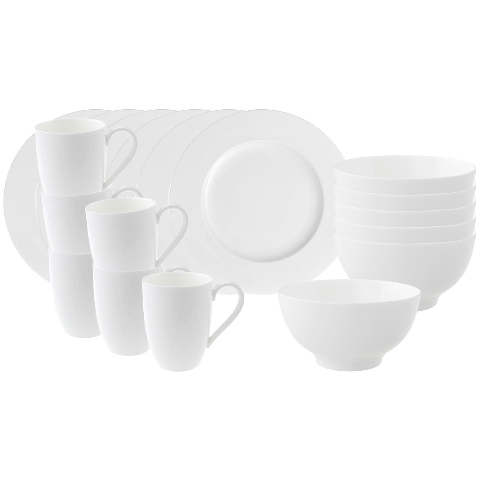 FRÜHSTÜCKS-SET Royal weiß 18er Set - Weiß, Keramik (1/1/1cm) - Villeroy & Boch