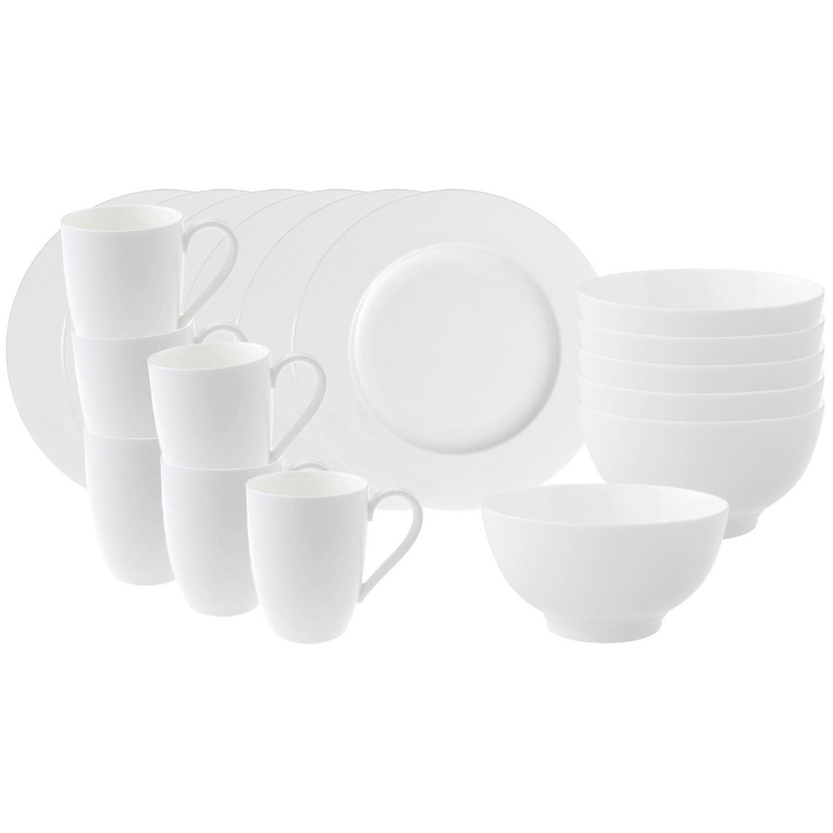FRÜHSTÜCKS-SET Royal weiß 18er Set - Weiß, Keramik (1/1/1cm) - Villeroy & Boch