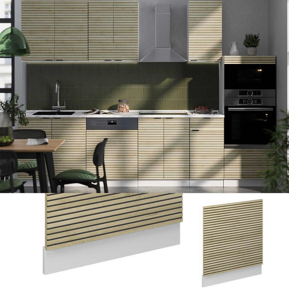 FRONTPANEL Fame-Line Ekpanel 60 cm - Vit/Ekfärgad, Träbaserade material (60/67.4/1.6cm) - Vicco