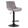 BARHOCKER Lento, Gestell schwarz, Samt Grau - Schwarz/Grau, Textil/Metall (50/100/50cm) - TPFLiving