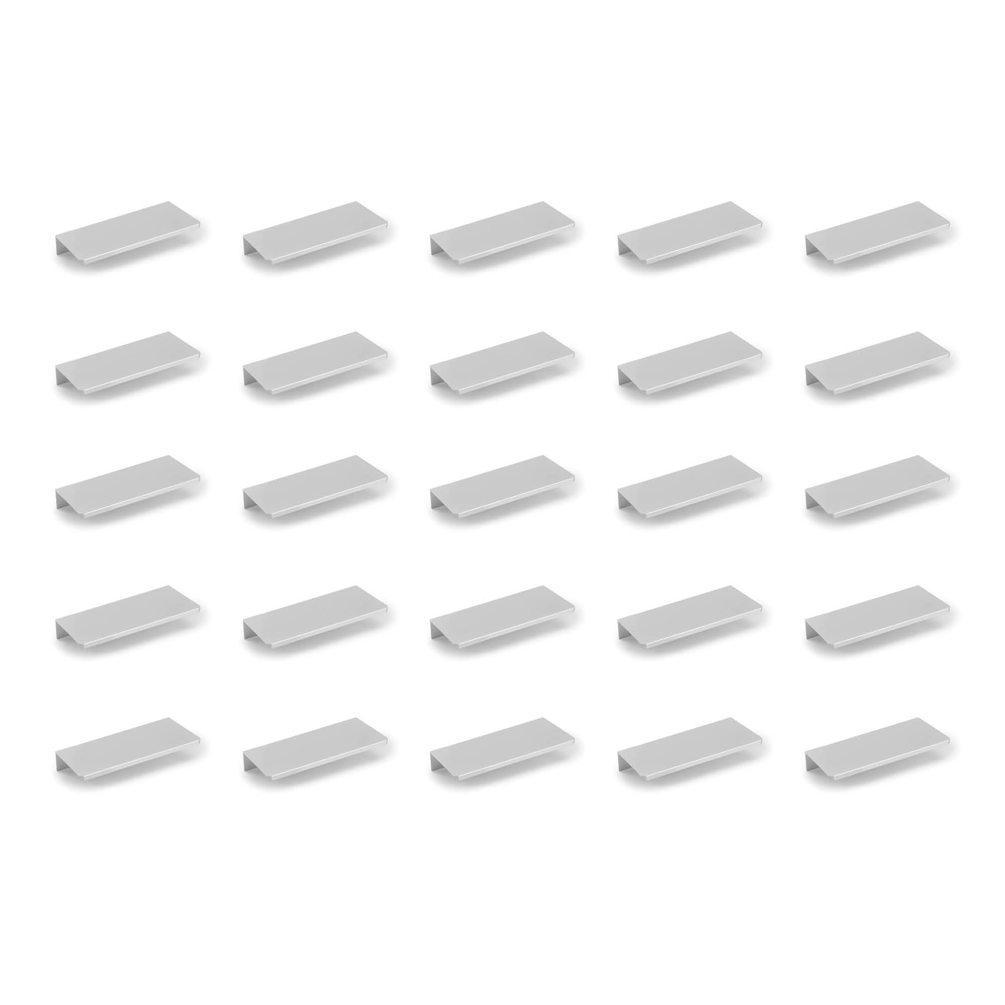 MÖBELGRIFFE Setubal, L45mm, 32mm Achsenabstand, Aluminium, matt eloxiert 25er-set - Dunkelgrau, Metall (1.6/4/4.5cm) - EMUCA