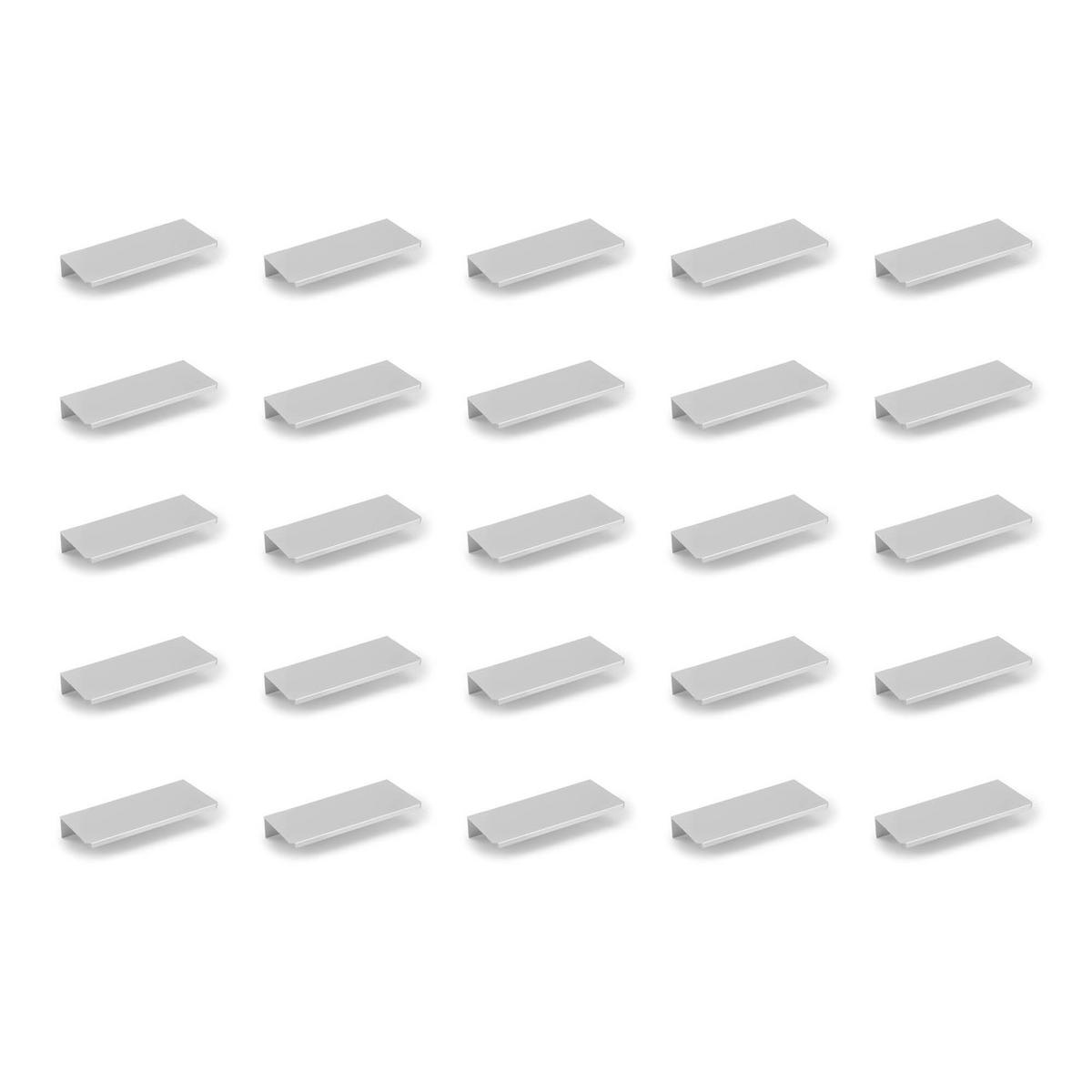 MÖBELGRIFFE Setubal, L45mm, 32mm Achsenabstand, Aluminium, matt eloxiert 25er-set - Dunkelgrau, Metall (1.6/4/4.5cm) - EMUCA