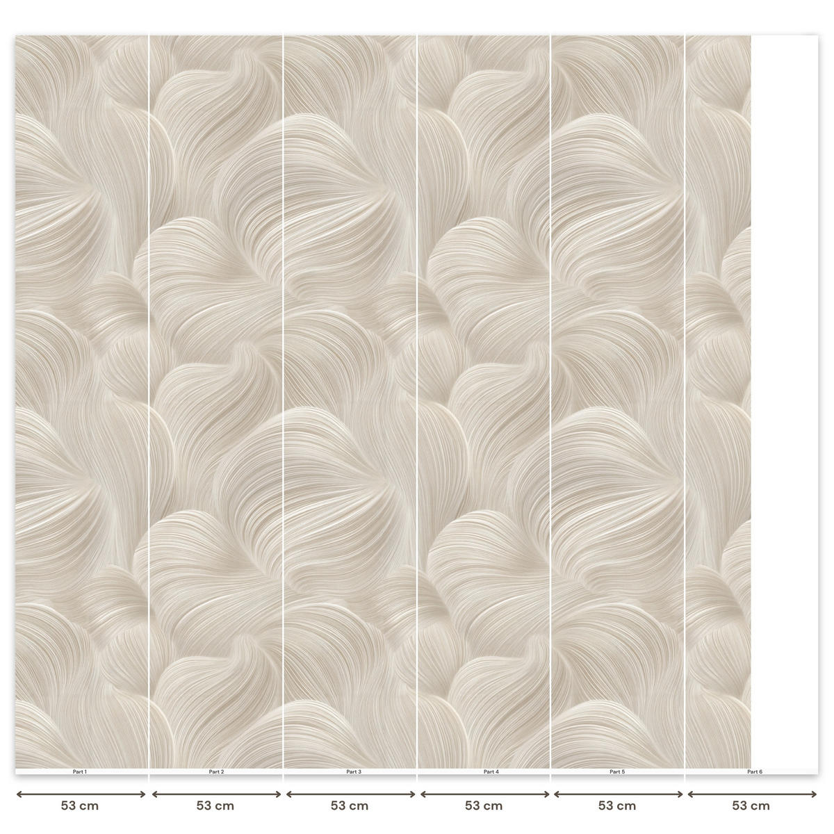 TAPETE - Lines - Ventilator - Beige - 280x300 cm - Creme, Papier (280/300cm) - OnlyWow