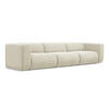 4-SITZER-SOFA Chenille Stoff Beige - Beige/Schwarz, Kunststoff/Textil (319/70/89cm) - LaMiaSofa