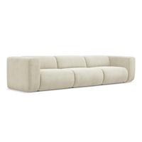 4-SITZER-SOFA Chenille Stoff Beige - Beige/Schwarz, Kunststoff/Textil (319/70/89cm) - LaMiaSofa