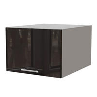 AUFSATZSCHRANK Essen W6B/50 Schwarz Hochglanz / Weiß Matt 50 / 59 / 36cm - Schwarz Hochglanz/Schwarz, Holz/Holzwerkstoff (50/36/59cm) - Feldmann-Wohnen