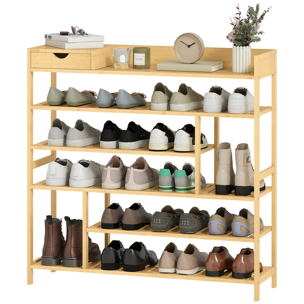 SCHUHREGAL DE-09729 Natur - Naturfarben, Naturmaterialien (101/100/30cm) - ComfortXL