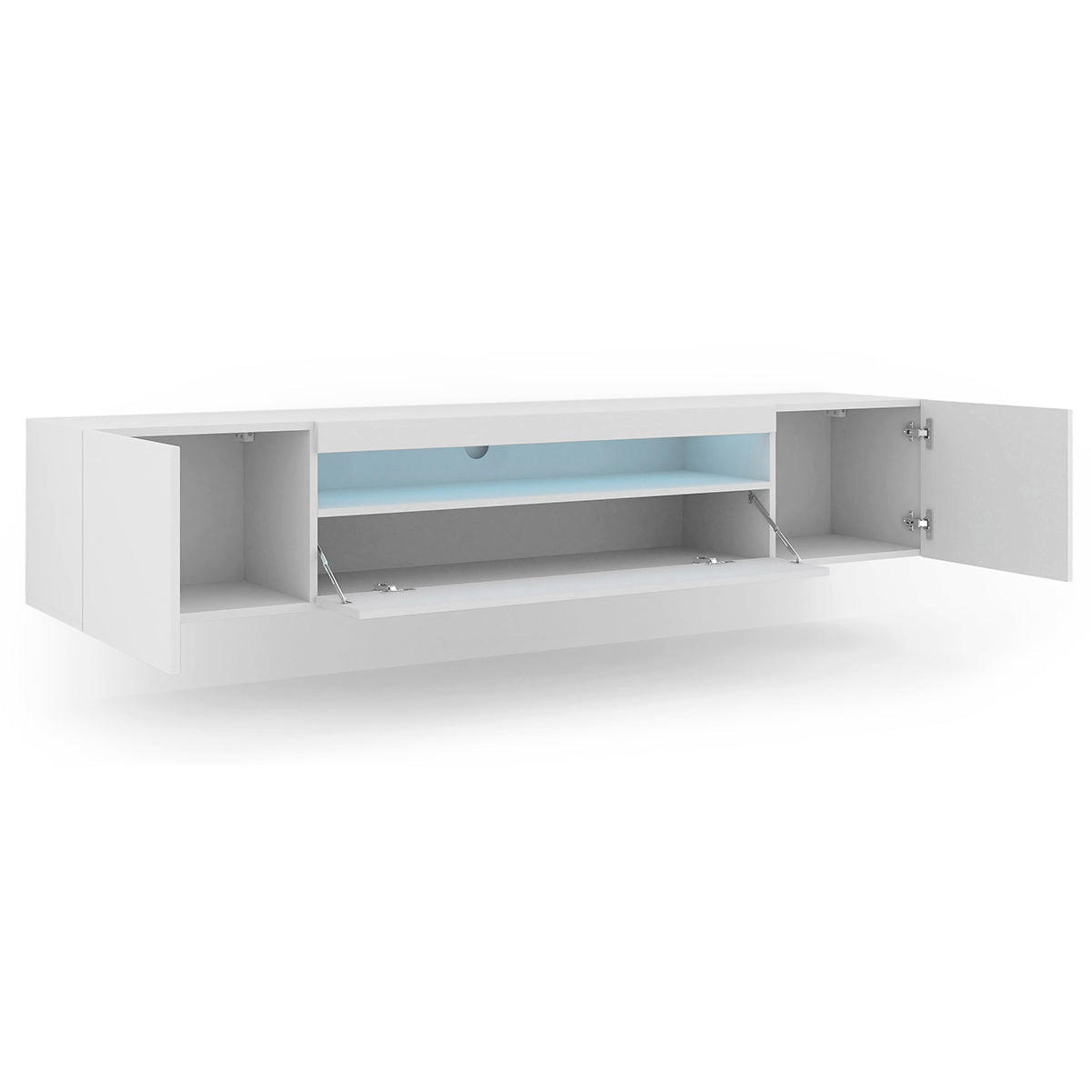 TV STOLÍK Aurus Biela - biela, kompozitné drevo (200/36/37cm) - Petits-meubles