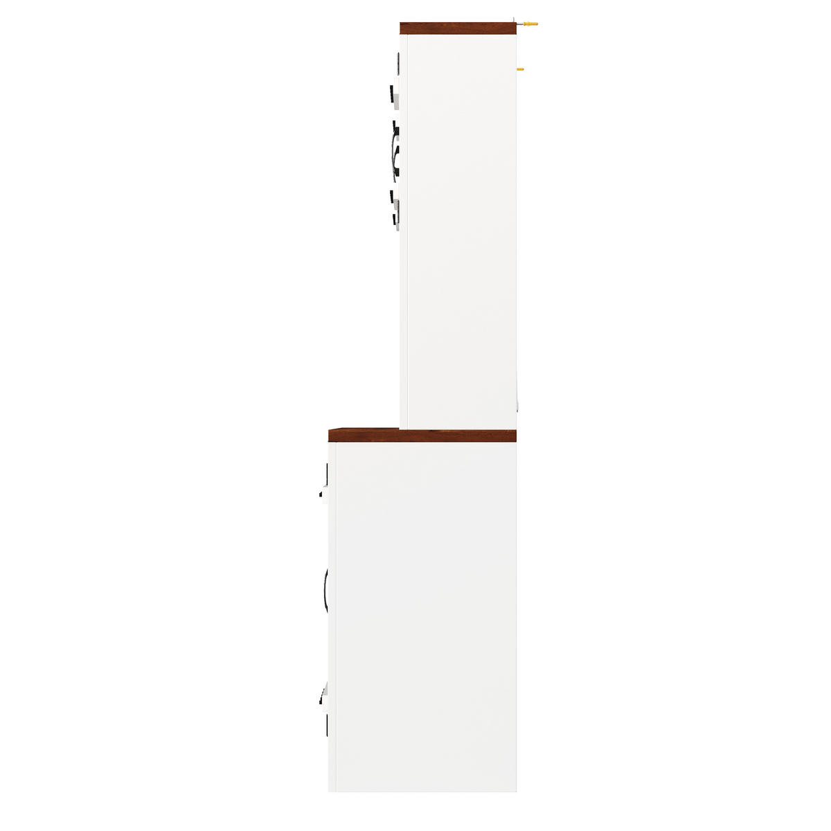 BUFFET DE-38491 120/40/180 cm mit Scheunentor-Design und LED Weiß - Weiß, Holzwerkstoff (120/180/40cm) - ComfortXL