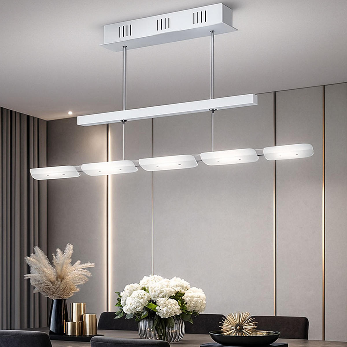 LED HÄNGELEUCHTE TIGHT Weiß Aluminium Stahl - Weiß, Glas (89/10/110cm)