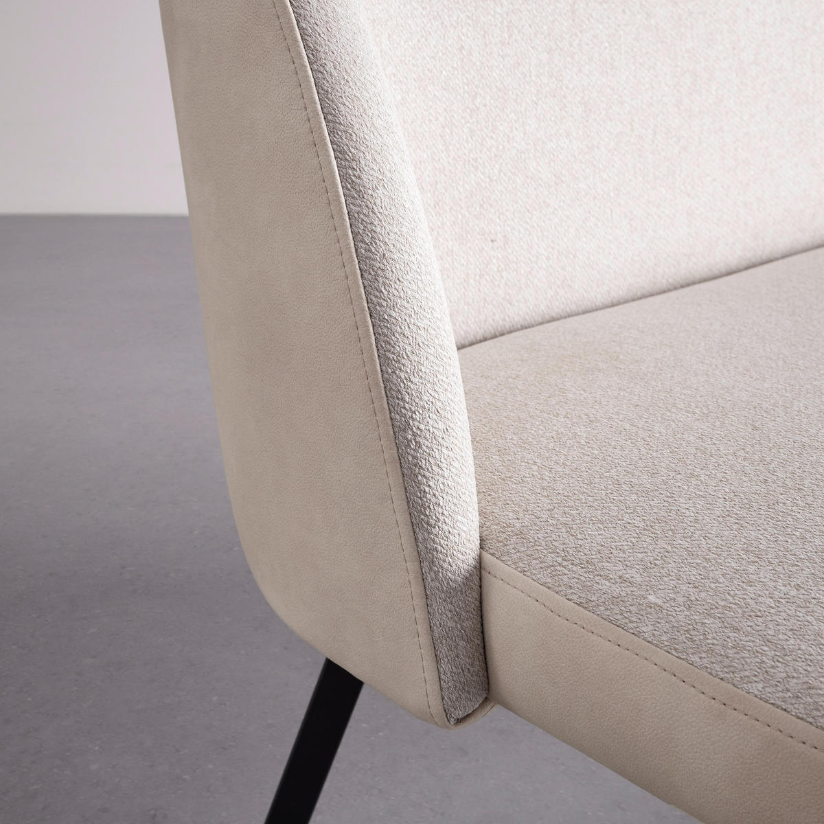 SITZBANK Danielle Creme Mikrofaser Gepolstert - Creme, Holz (115/82.5/65cm) - Bessagi Home