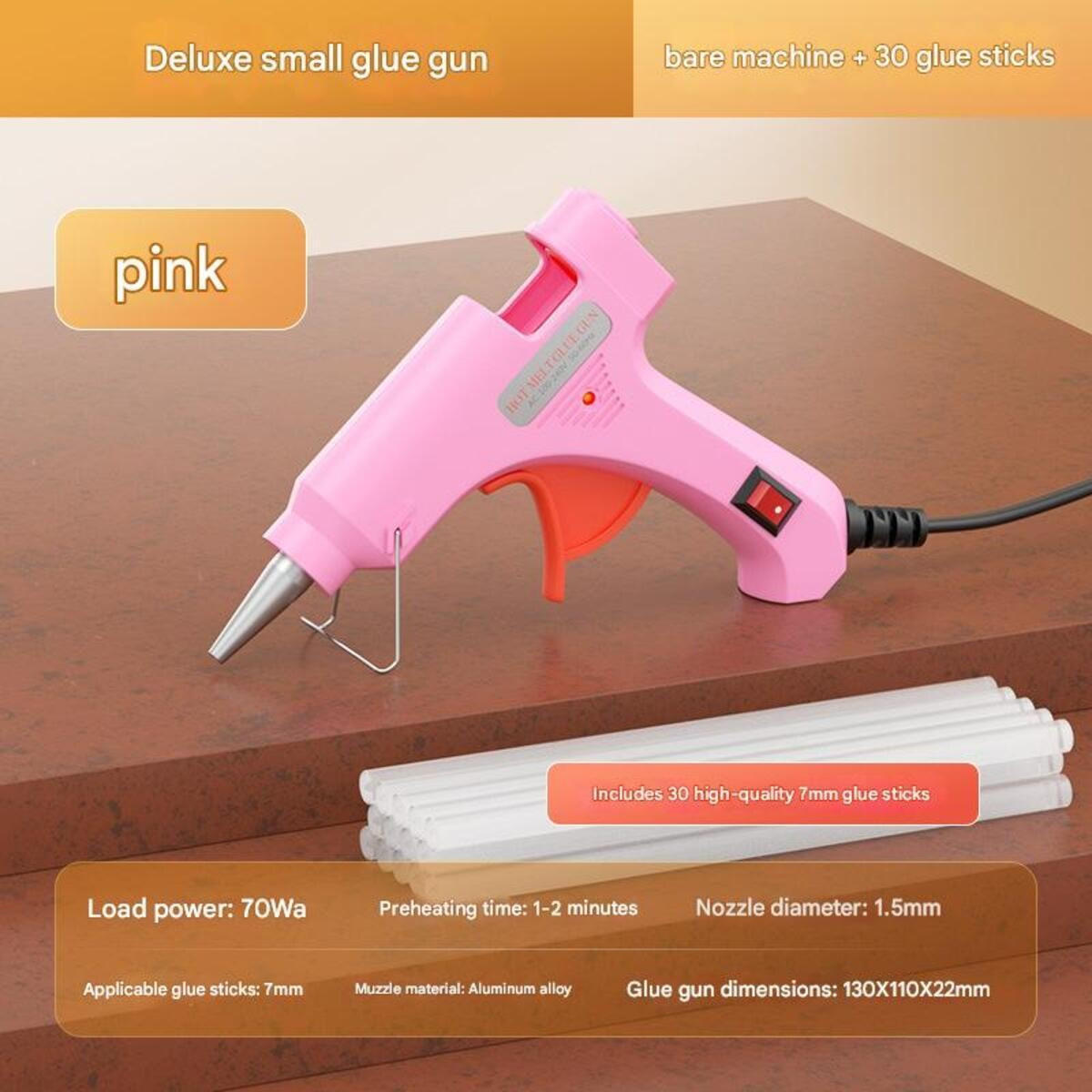 KLEBEPISTOLEN 13/2,2/11 cm Rosa - Rosa, Metall (13/2.2/11cm) - Authentics