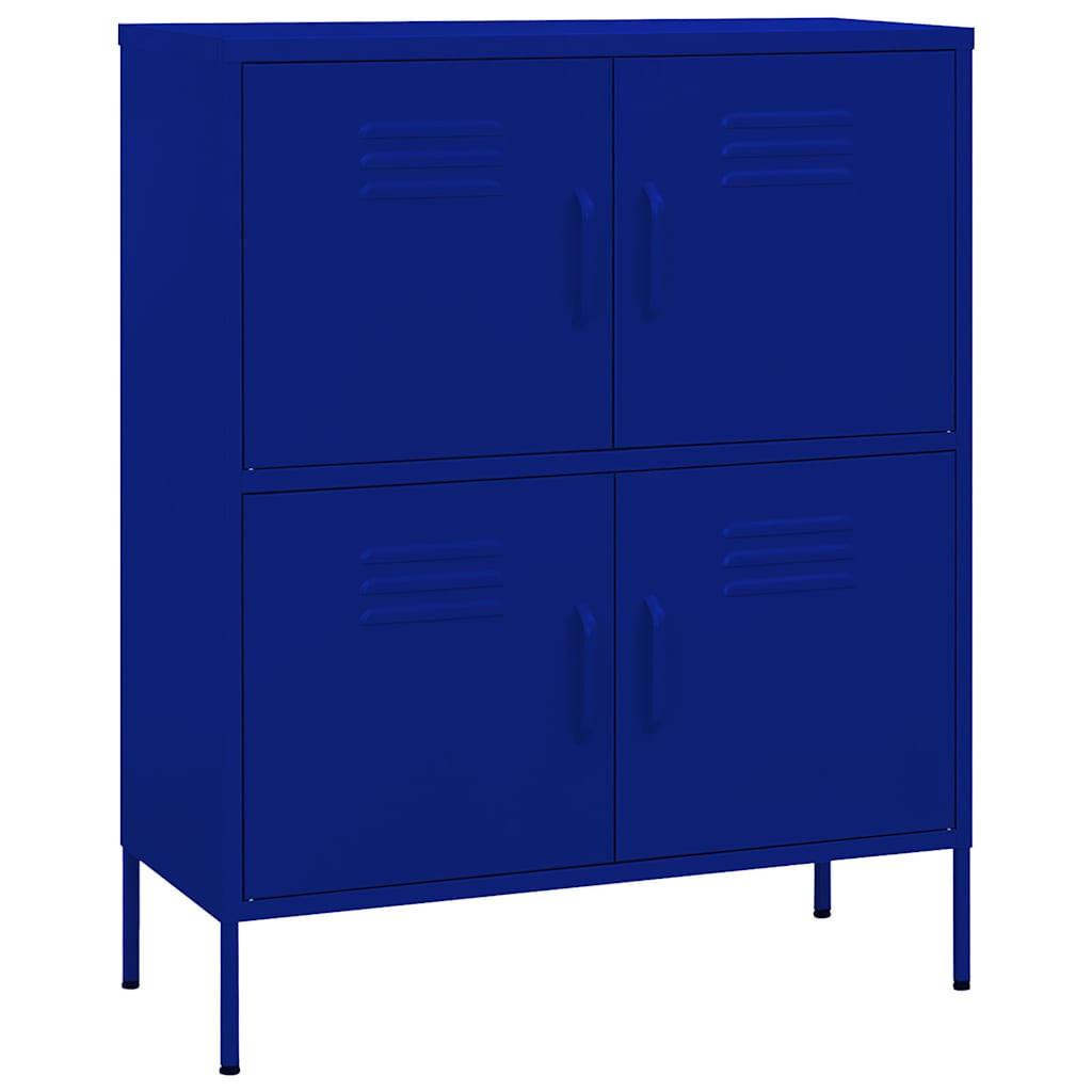 LAGERSCHRANK Marineblau 80/35/101,5 Cm Stahl - Blau, Metall (35/101.5/80cm) - vidaXL