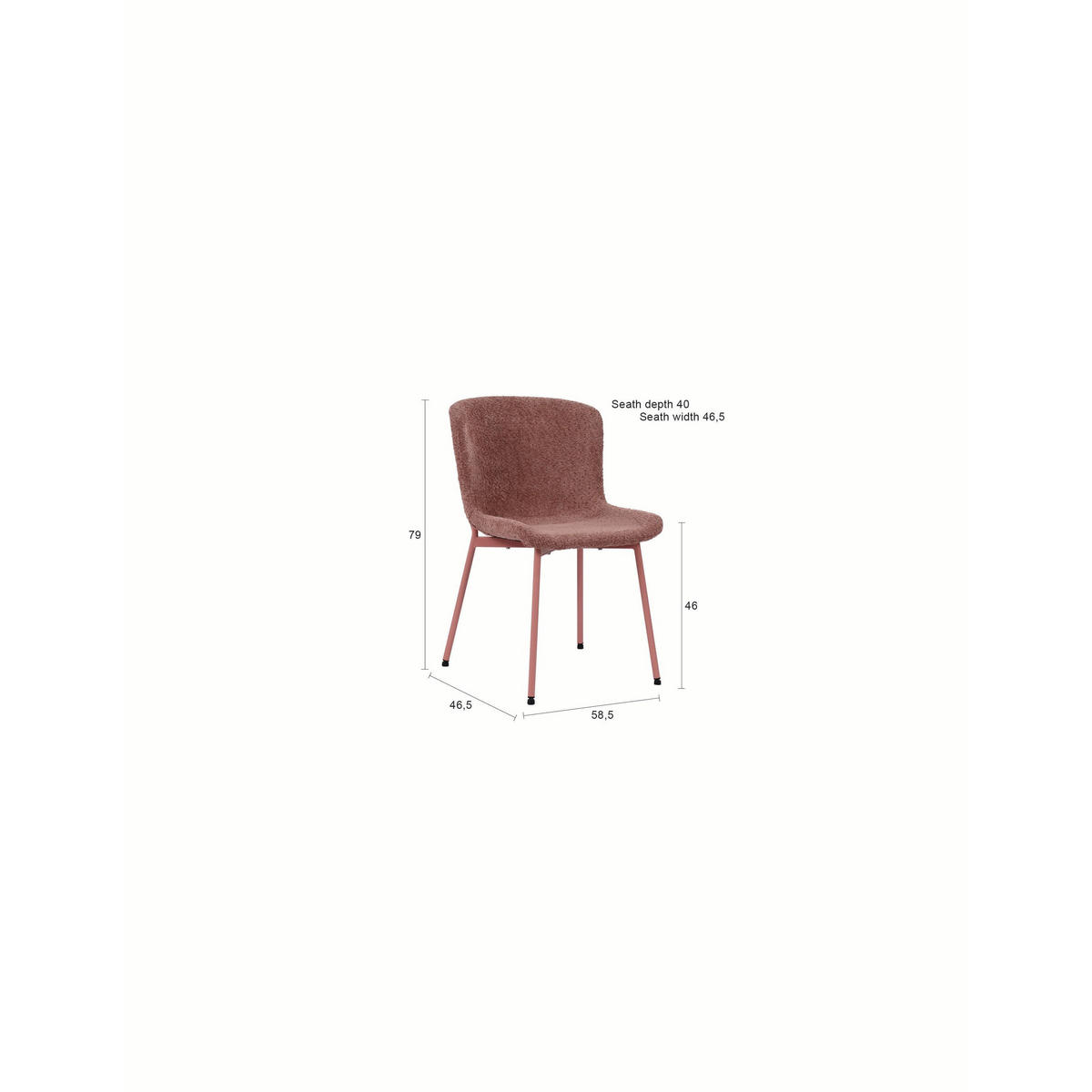 ESSZIMMERSTUHL Maryan Rosa - 2 er Set - Pink, Kunststoff (46.5/79/58.5cm) - Housecraft Living