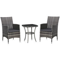 GARTENMÖBEL Set, Metall, PE, Dunkelgrau - Dunkelgrau, Metall - Outsunny