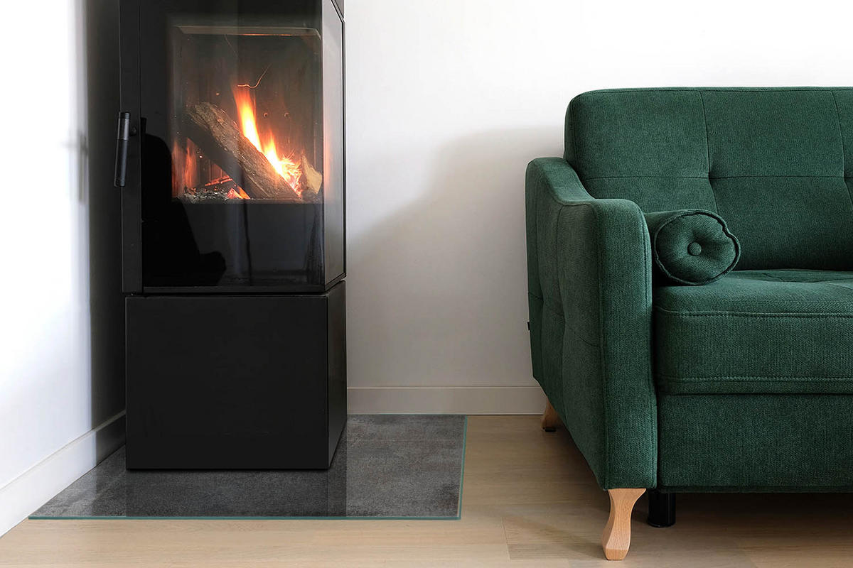 GLASPLATTE für Kamin 60x60 cm - Grau, Glas (60/60/0.4cm) - TULUP