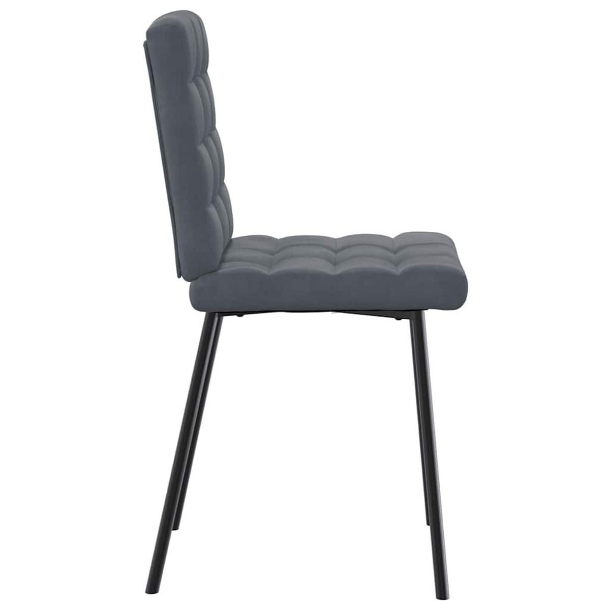 ESSZIMMERSTÜHLE 2 Stk. Dunkelgrau Samt 45*54*83cm - Dunkelgrau, Metall (45/83/54cm) - ZMH