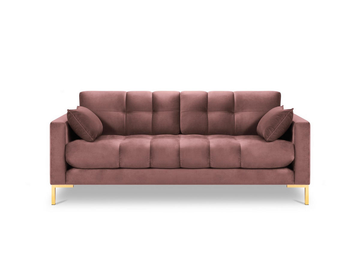 SOFA Mamaia aus Samt rosa 2 Sitzplätze - Pink, Textil (92/75/152cm) - Micadoni
