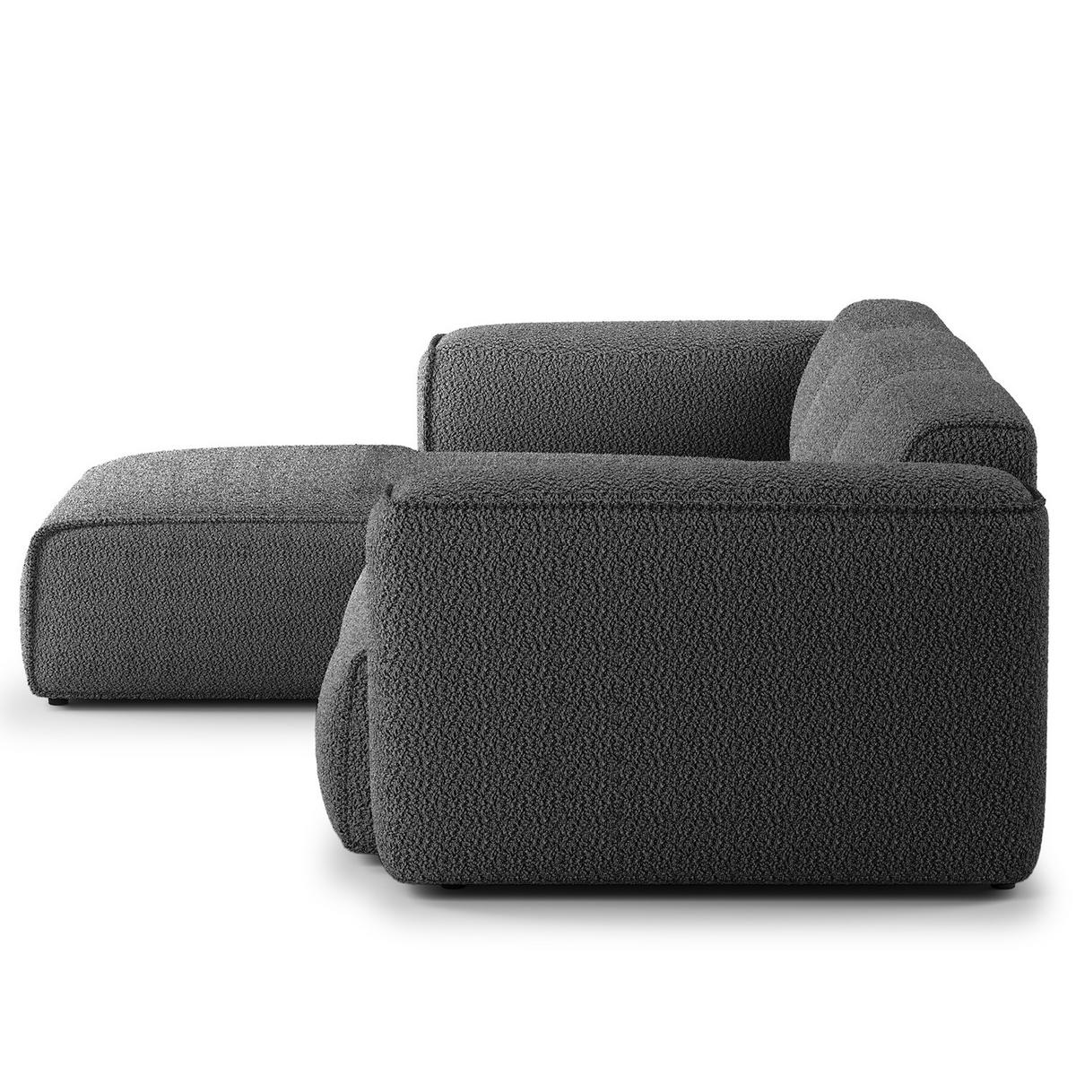 3-SITZER ECKSOFA mit Longchair - Anthrazit/Schwarz, Kunststoff/Textil (251/173cm) - home24