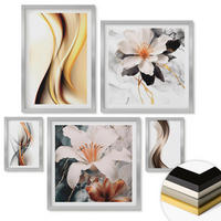 WANDBILDER 5er Set - 50x50 cm & 20x30 cm & 40x60 cm Silberner Rahmen - Charmante Straßen und Pizza - Silberfarben, Kunststoff (40/60cm) - ArtPrintCave