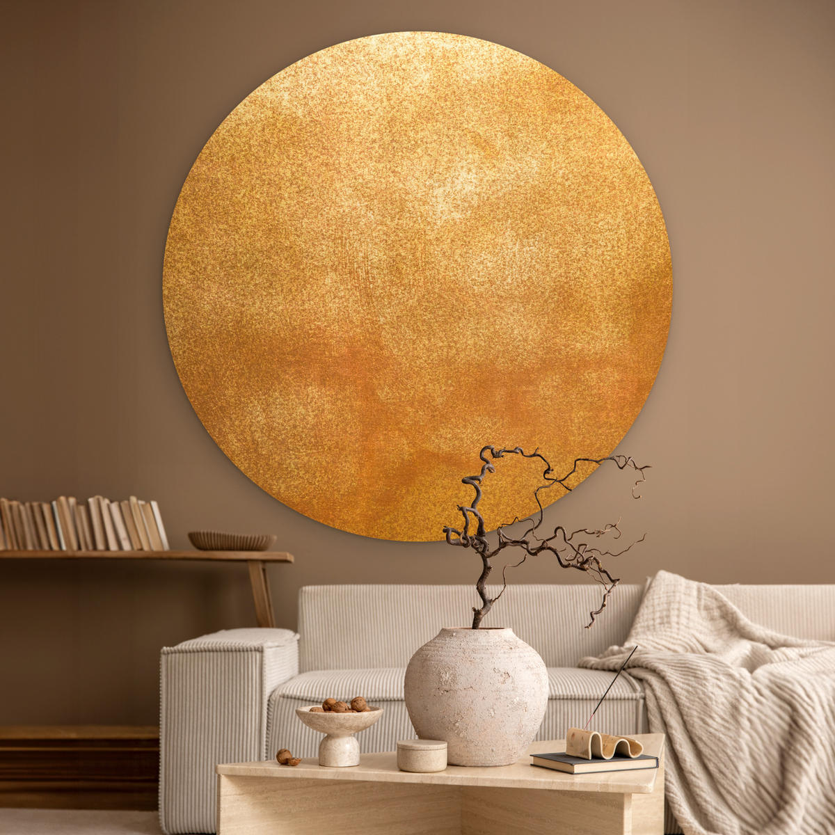 WANDBILD Eisen - Rost - Gold - Metall - Luxus 120x120 cm - Goldfarben, Kunststoff (120/120cm) - MuchoWow