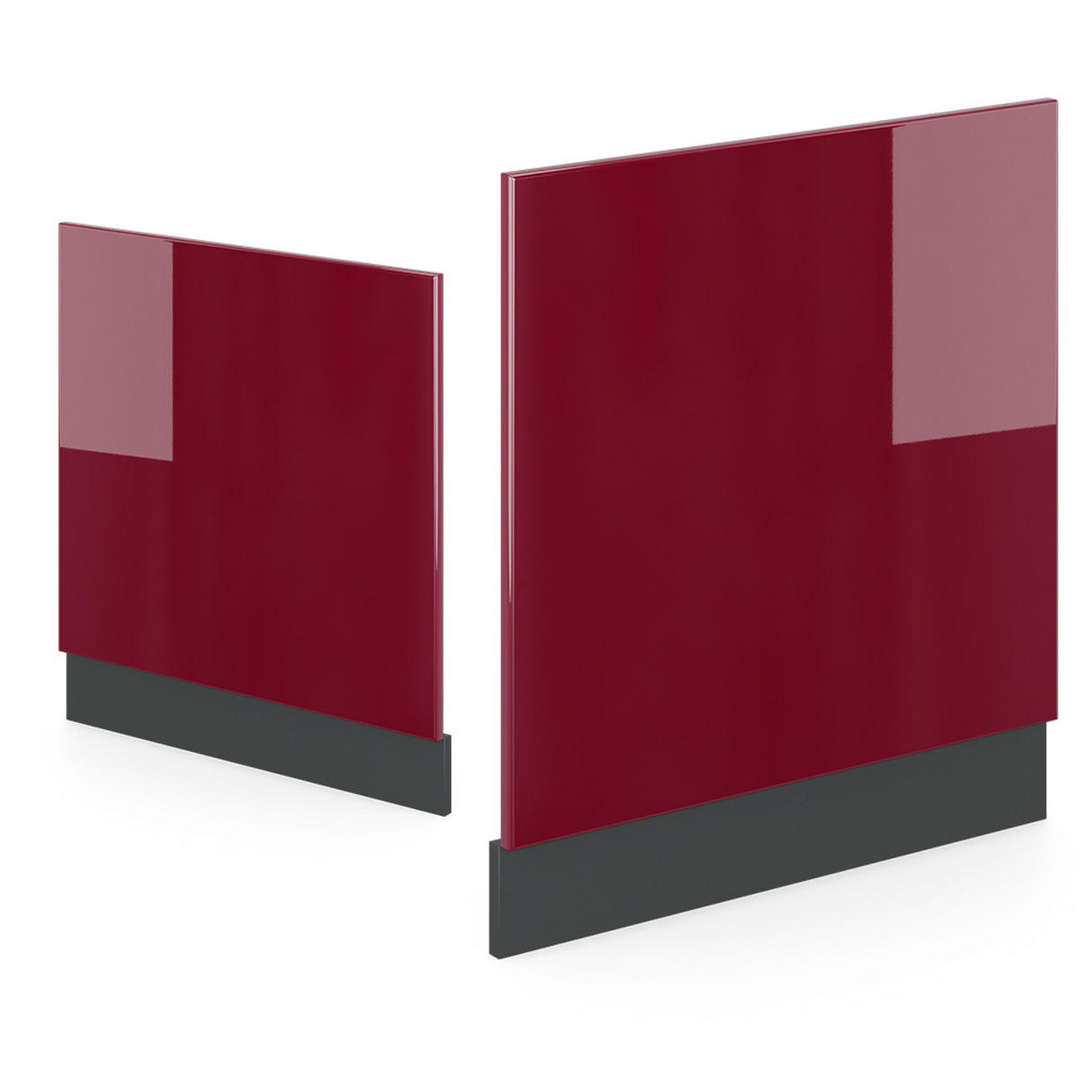 FRONTBLENDE R-Line Rot 60 cm, AP Eiche - Anthrazit/Rot, Holzwerkstoff (60/57.2/1.6cm) - Vicco