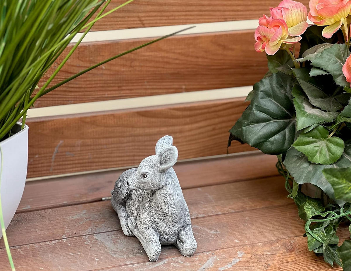 STEINFIGUR Reh klein frostfest Steinguss - Grau, Stein (12/11/6cm) - stoneandstyle