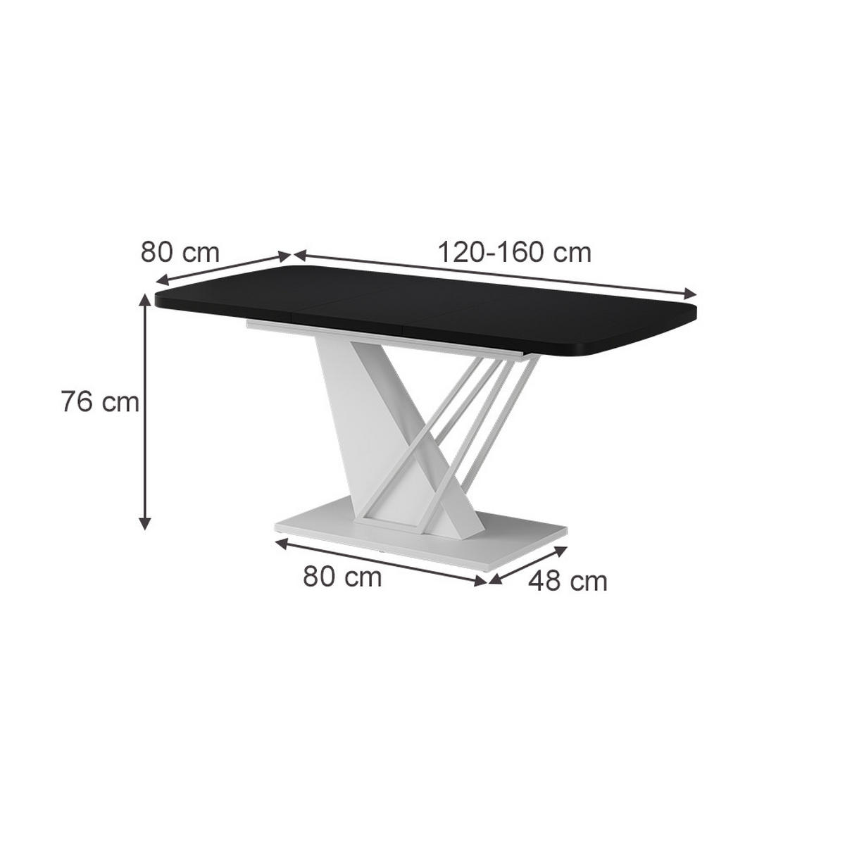 JÍDELNÍ STŮL Fenaro Černá/bílá - bílá/černá, kompozitní dřevo (80/120/77.4cm) - Vicco