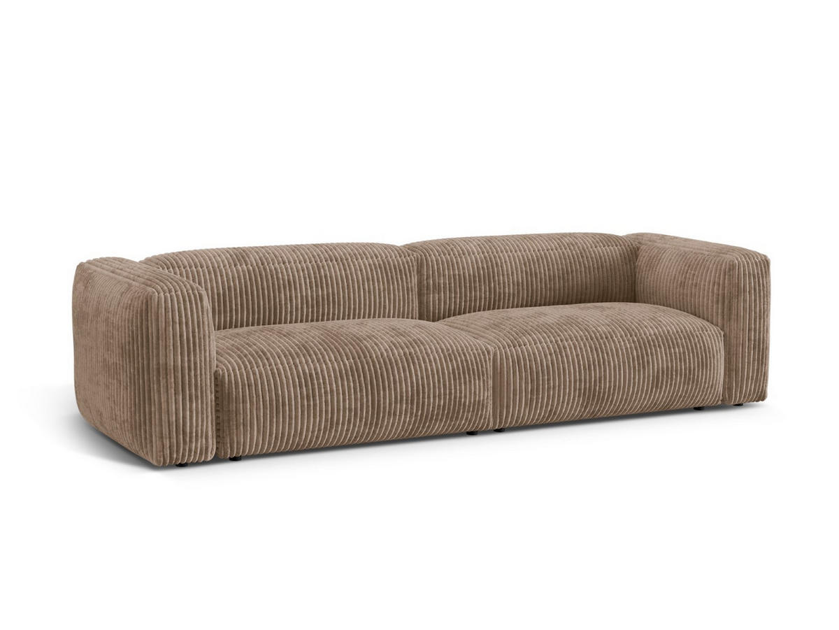 MODULARES-SOFA Martina aus Cord Eichel 4 Sitzplätze - Hellbraun, Textil (320/75/106cm) - Micadoni