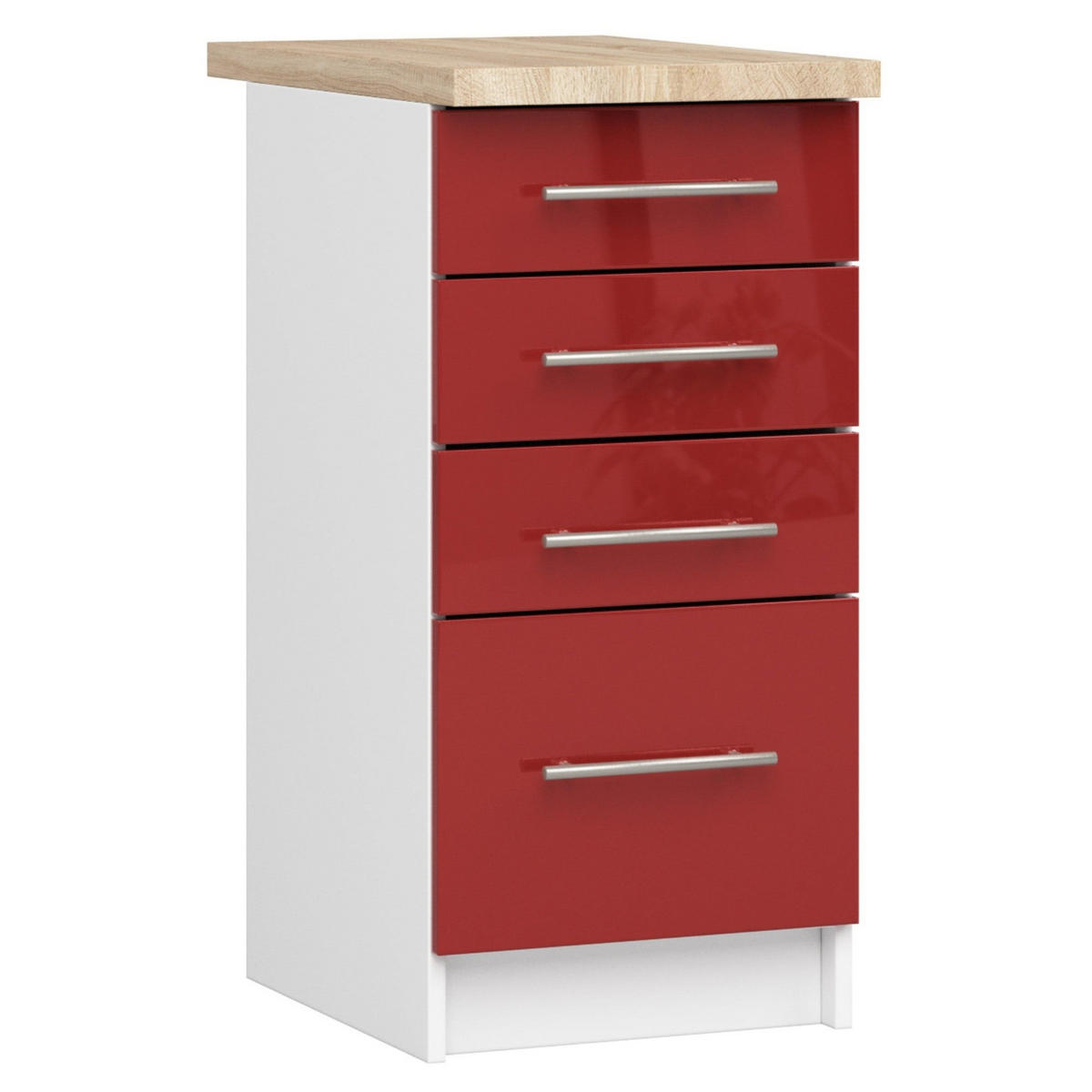 UNTERSCHRANK Weiß, Rot Glanz 85/40/46 - Weiß, Holzwerkstoff (40/85/46cm) - RAUMHIRSCH FURNITURE