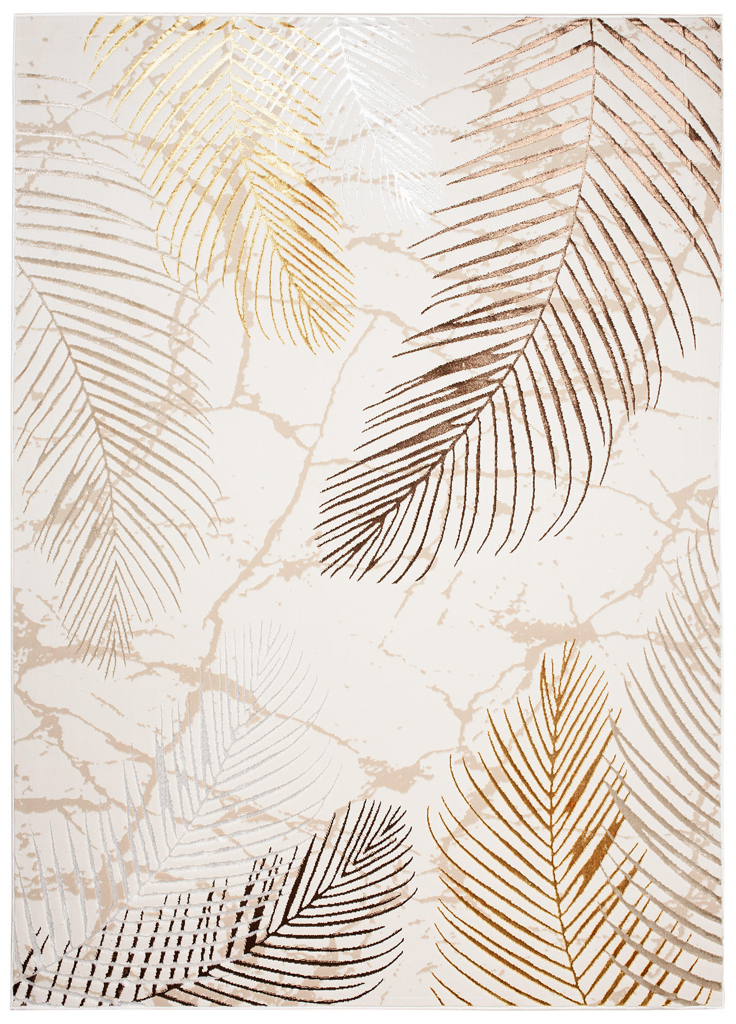 Tapiso Teppich Creme, Braun 200x300 cm