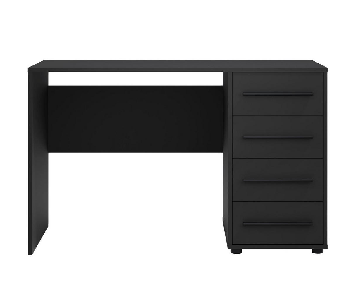 SCHREIBTISCH Maxivo Schwarz, mit Schubladen - Schwarz, Holzwerkstoff (60/120/75cm) - Bettso