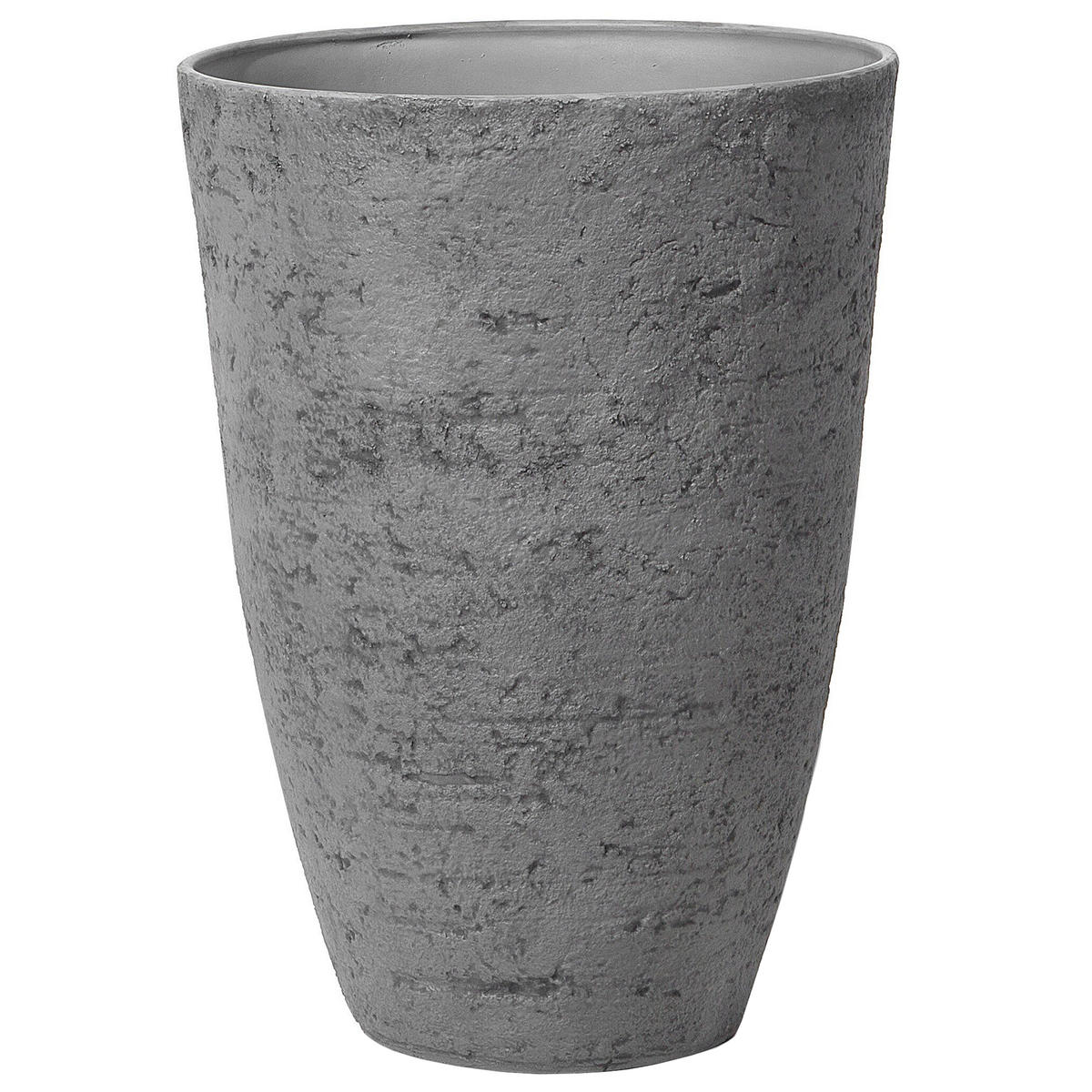 BLUMENTOPF 2er-Set grau rund 51/51/71 cm Camia - Grau, Stein (71cm) - Beliani