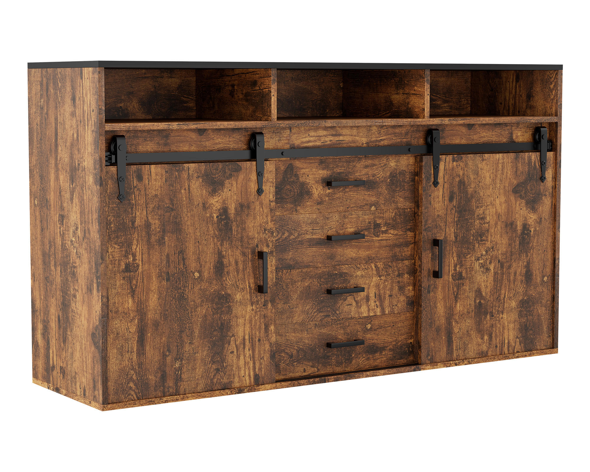 SIDEBOARD in 140/80/40cm - Dunkelbraun, Holzwerkstoff/Metall (40/80/140cm) - HOMAVO