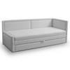 JUGENDBETT Caprili Hellgrau mit Bettkasten - Hellgrau/Schwarz, Kunststoff/Textil (163/189cm) - Selsey