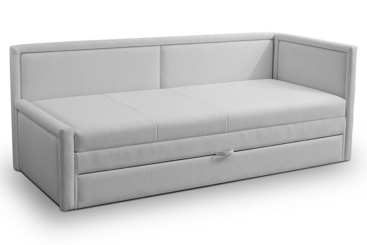 JUGENDBETT Caprili Hellgrau mit Bettkasten - Hellgrau/Schwarz, Kunststoff/Textil (163/189cm) - Selsey