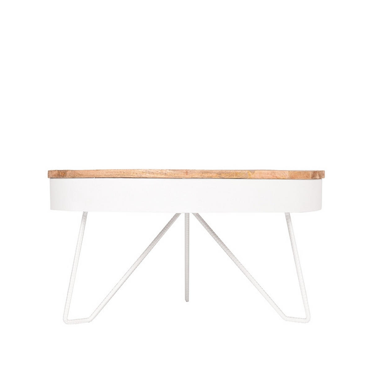 COUCHTISCH Saran Weiß 80/80/43 cm - Weiß, Metall (80/80/43cm) - LABEL51