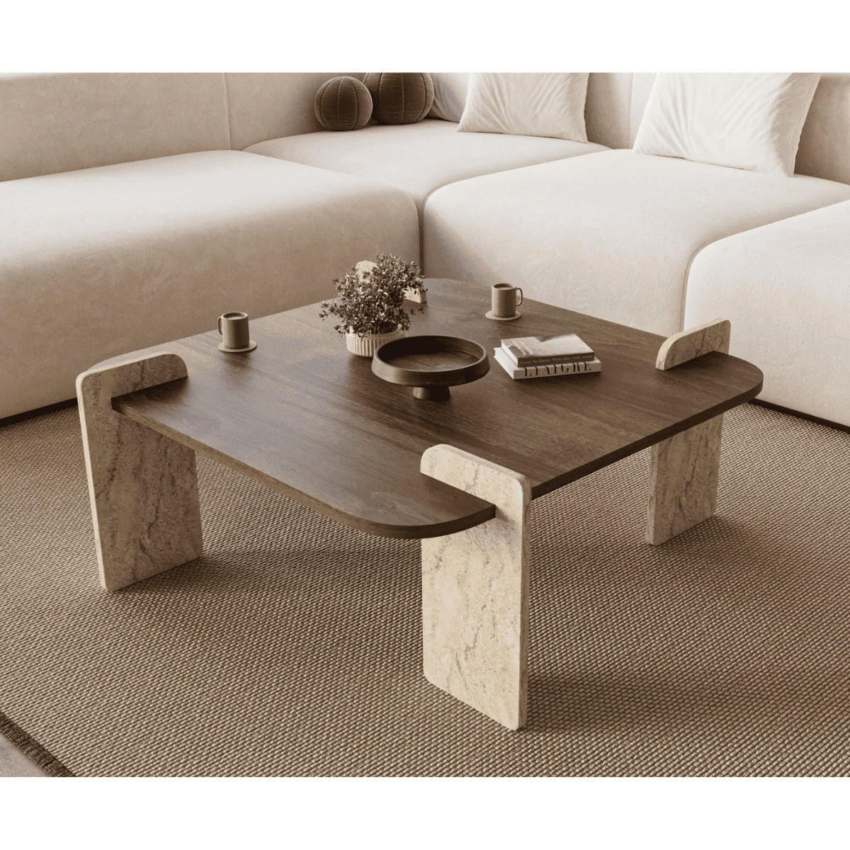 COUCHTISCH mit quadratischer Tischplatte 90/90/35 cm - Eichefarben, Holzwerkstoff (8/90/35cm) - Calicosy