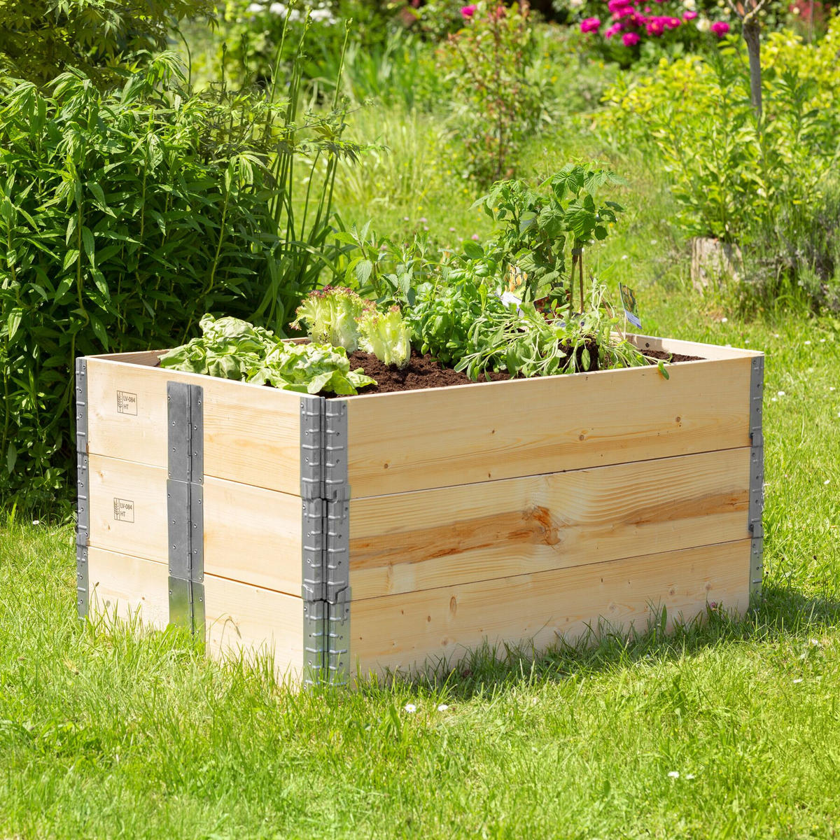 HOCHBEET 3er Set, 120 x 80 x 19 cm, holzdekor - Eiche Artisan, Holz (80/19/120cm) - tectake