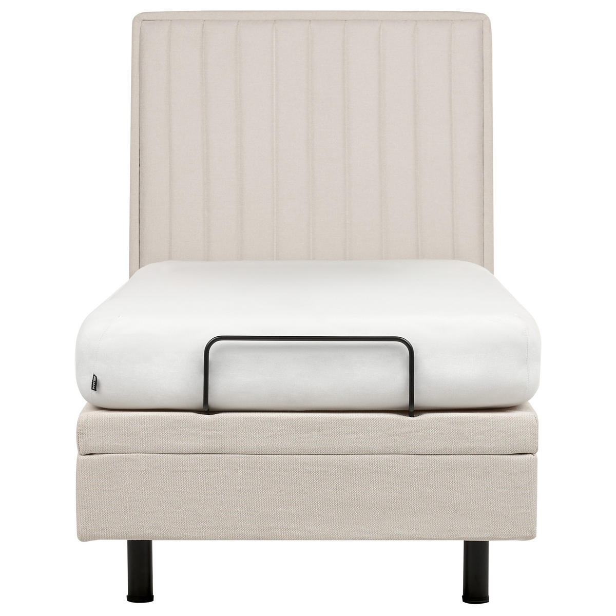 BETT 90/200 cm Hellbeige Duke II - Beige, Textil (90/200cm) - Beliani