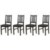 STUHL Bos 1 (4er Set) - Schwarz/Graphitfarben, Holz (43/94/40cm) - Leaf Design