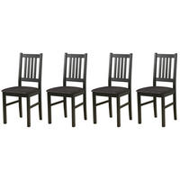 STUHL Bos 1 (4er Set) - Schwarz/Graphitfarben, Holz (43/94/40cm) - Leaf Design