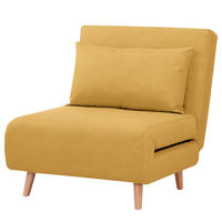 SCHLAFSESSEL - Textil / Teilmassivholz - Gelb/Buchefarben, Holz/Buchenholz (77/81/90cm) - home24