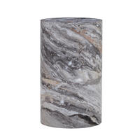 COUCHTISCH rund 30/30/55 cm Grau in Marmoroptik aus MDF wasserabweisend - Grau, Holzwerkstoff (30/30/55cm) - OKWISH